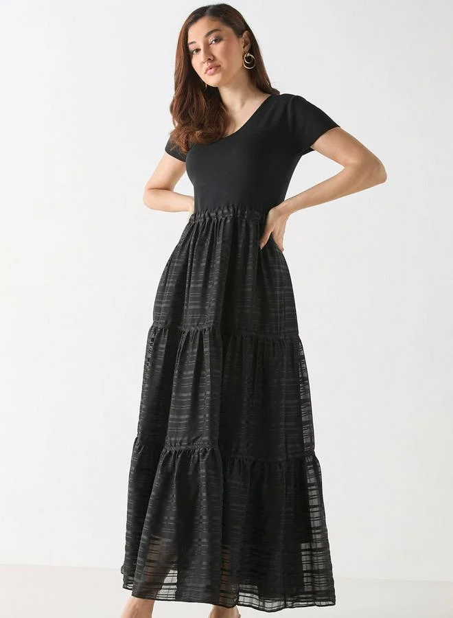 2Xtremz 2Xtremz Textured Dress with Short Sleeves and Pockets