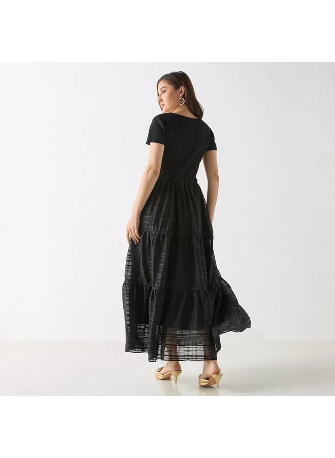 2Xtremz 2Xtremz Textured Dress with Short Sleeves and Pockets