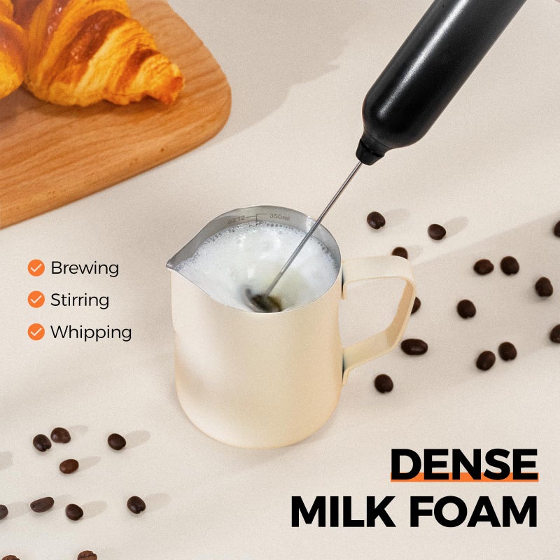 Laposso Milk Frother Rechargeable Handheld Electric Whisk Coffee Frother 3 Speed Adjustable Foam Maker Blender for Coffee Matcha Latte Cappuccino Hot Chocolate Kitchen Gifts (Black) - Image 2
