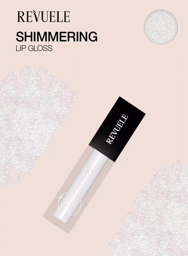 Revuele Shimmering Lip Gloss – White Pearl, High-Shine Hydrating Lip Gloss with Iridescent Pearl Finish, Lightweight Non-Sticky Formula, Smooth & Radiant Shine, 6ml - Image 4