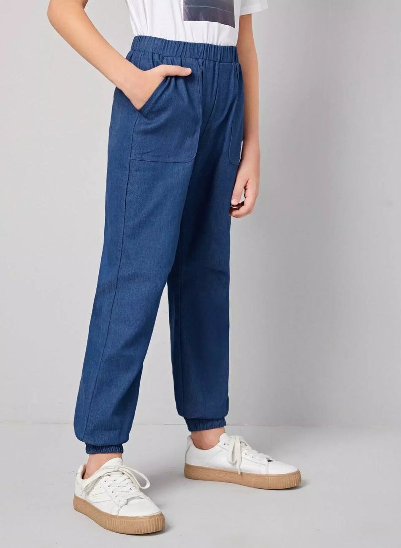 Boys Patched Detail Slant Pocket Pants - Image 5