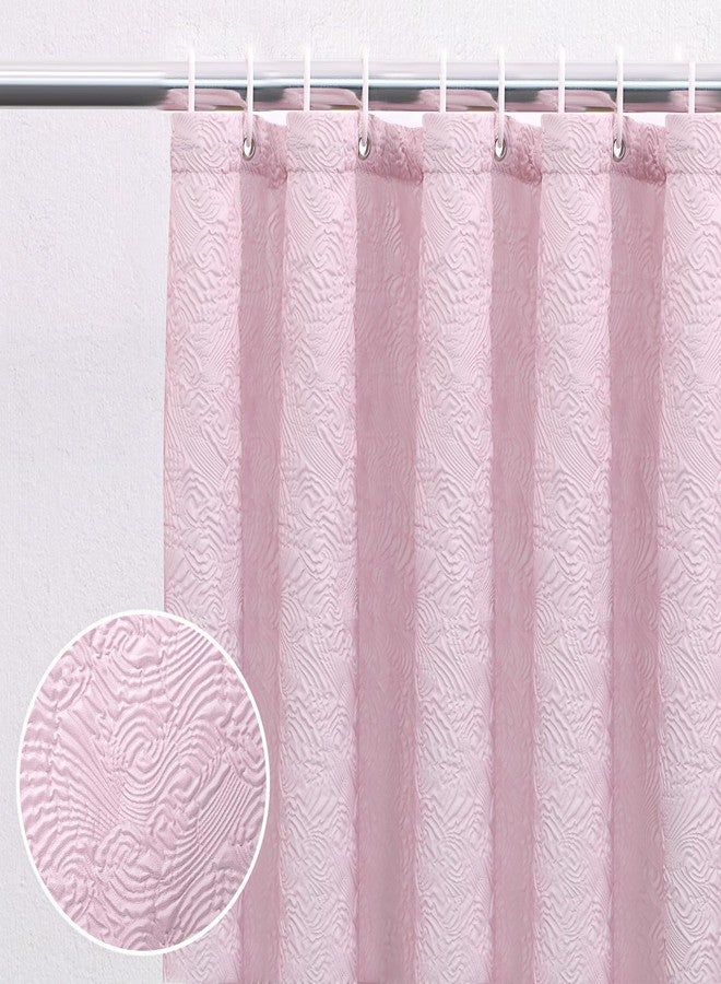 Volens Shower Curtain Pink, Fabric Shower Curtains for Bathroom Modern Cute, Wave Pattern 72" X 72" Long - Image 1
