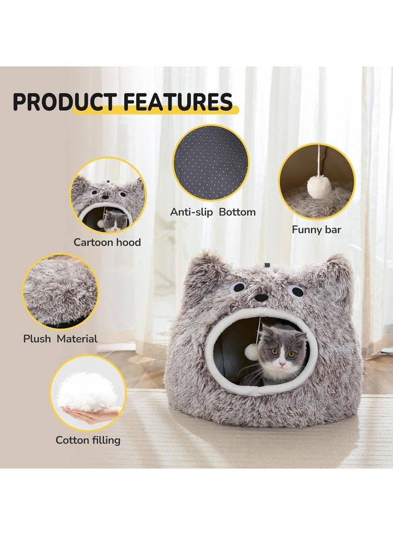 عام سرير القط، سرير القط داخلي، حفرة القط، حفرة القط داخلي، حفرة سرير القط، سرير القط كبير، سرير القط مريح ذو غطاء مع طباقة، سرير القط قابل الإزالة قابل الغسل - Image 2