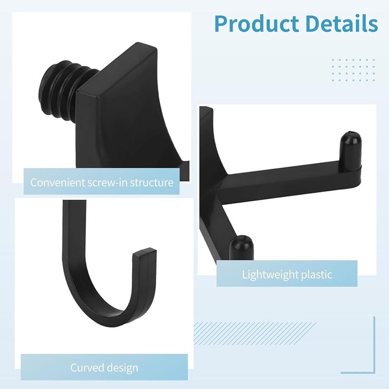Heavy Duty J Shaped Storage Shed Hooks 4 Pack Tool Hangers Black - Image 5