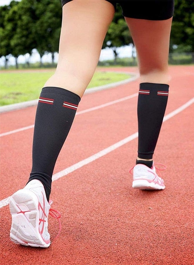 QUADA Calf Compression Sleeves for Men and Women (for Sports, Running, Shin Stress Syndrome) (BLACK) (L, BLACK) - Image 3