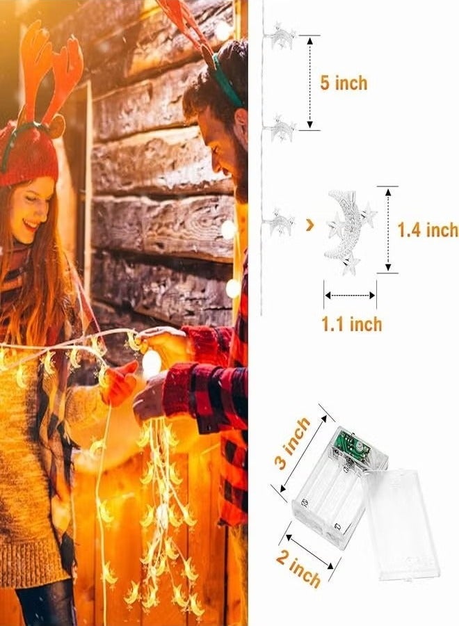 Beauenty Star Moon String Lights with Remote, 80LED (Warm White) - Image 5
