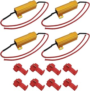 LivTee LivTee 4Pcs 50W 6ohm Load Resistors - Fix LED Bulb Fast Hyper Flash Turn Signal Blink Error Code  - Image 1
