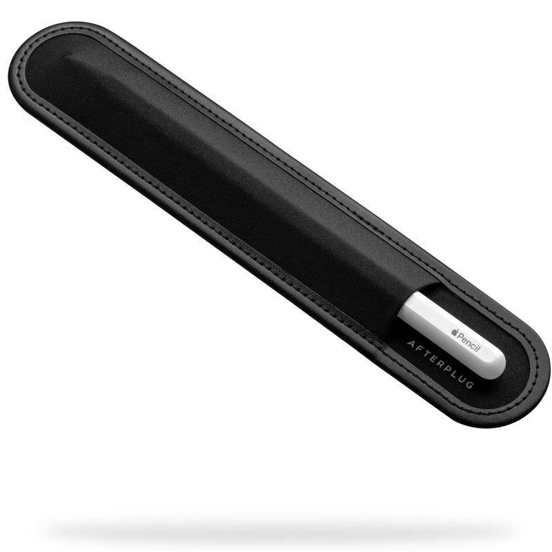 Afterplug Stylus Holder for Apple Pencil 1st & 2nd, USB-C, Pro, and Slim Stylus â€“ Rip-Resistant Elastic Sleeve, Microfiber Base, and 3M Adhesive for Attaching to iPad & Tablet Cases, Black - Image 1