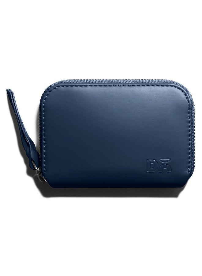 DailyObjects Ultramarine Blue Zipper Slim Card & Coin Wallet | Made with Vegan Leather Material | Carefully Handcrafted | Coin Pocket - Image 1