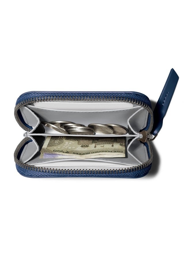DailyObjects Ultramarine Blue Zipper Slim Card & Coin Wallet | Made with Vegan Leather Material | Carefully Handcrafted | Coin Pocket - Image 3