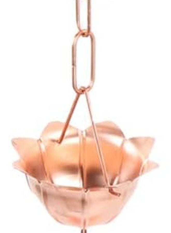 سلسلة مطر نحاسية بتصميم بتلة 3 28 قدم كوب زهري زخرفة حديقة تصريف مزراب - Image 1