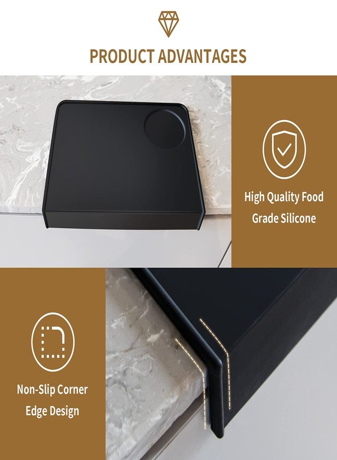AQKILO Espresso Tamping Mat (with Tamper Base), Black Food Grade Silicone Pad, 8Inch X5.8Inch Non-Slip Coffee Tamper Mat, Waterproof & Heat Resistant Barista Accessory - Image 4