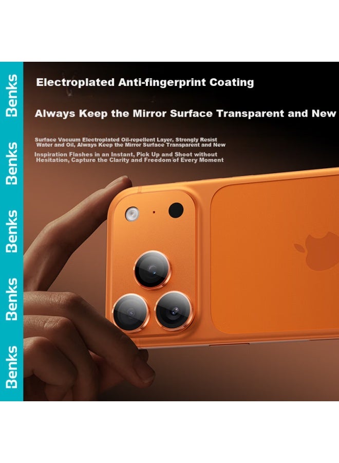 Benks [corning Ar Anti-reflective] Iphone 17 Camera Lens Tempered Glass Film, Apple 17/16 Phone Rear Lens Wear-resistant Anti-scratch Transparent Independent Protective Film - Image 3