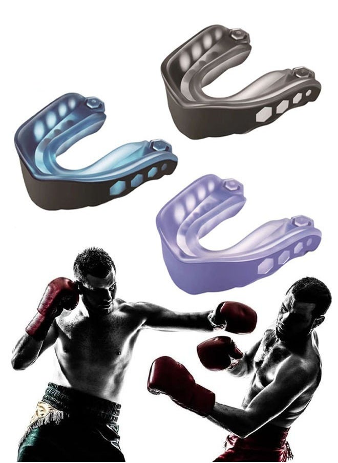 Generic 3 Pcs Mouth Guard, Fit Adults and Junior Mouth Guard with Case for Boxing, Basketball, Lacrosse, Football, Martial Arts, Hockey and All Contact Sports  - Image 1