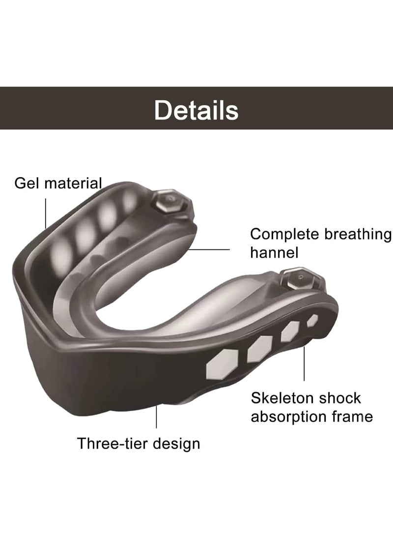 Generic 3 Pcs Mouth Guard, Fit Adults and Junior Mouth Guard with Case for Boxing, Basketball, Lacrosse, Football, Martial Arts, Hockey and All Contact Sports  - Image 2