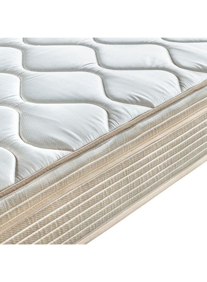 DANUBE HOME مرتبة زينوس يورو توب 3 مناطق بجيوب الربيع مع رغوة جانبية محاطة | شعور متوسط الصلابة | مرتبة كوين | توازن العمود الفقري لتخفيف الضغط | W150xL200 سم | سمك 26 سم - أبيض - Image 2