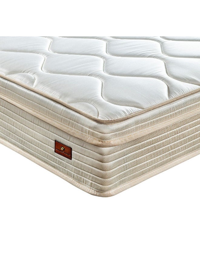 DANUBE HOME مرتبة زينوس يورو توب 3 مناطق بجيوب الربيع مع رغوة جانبية محاطة | شعور متوسط الصلابة | مرتبة كوين | توازن العمود الفقري لتخفيف الضغط | W150xL200 سم | سمك 26 سم - أبيض - Image 1