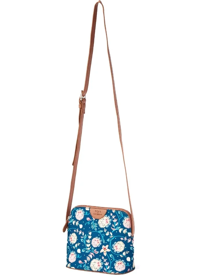 Chumbak TEAL BY CHUMBAK Crossbody Sling Bag for Women | Stylish Printed Canvas Box Sling bag | Multipurpose Daily use Bag for Office/College/Travel