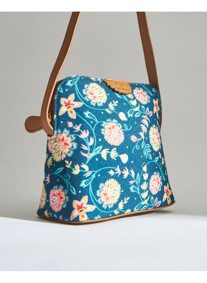 Chumbak TEAL BY CHUMBAK Crossbody Sling Bag for Women | Stylish Printed Canvas Box Sling bag | Multipurpose Daily use Bag for Office/College/Travel