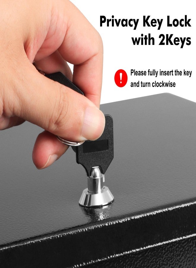 KYODOLED Fireproof Document Box with Key Lock, Large Safe Storage Box for Valuables, Fire Resistance Security Chest, Lock Box for Passport, Cash, Tablet 12.9'' x 10.7'' x 4.2'' Black - Image 5