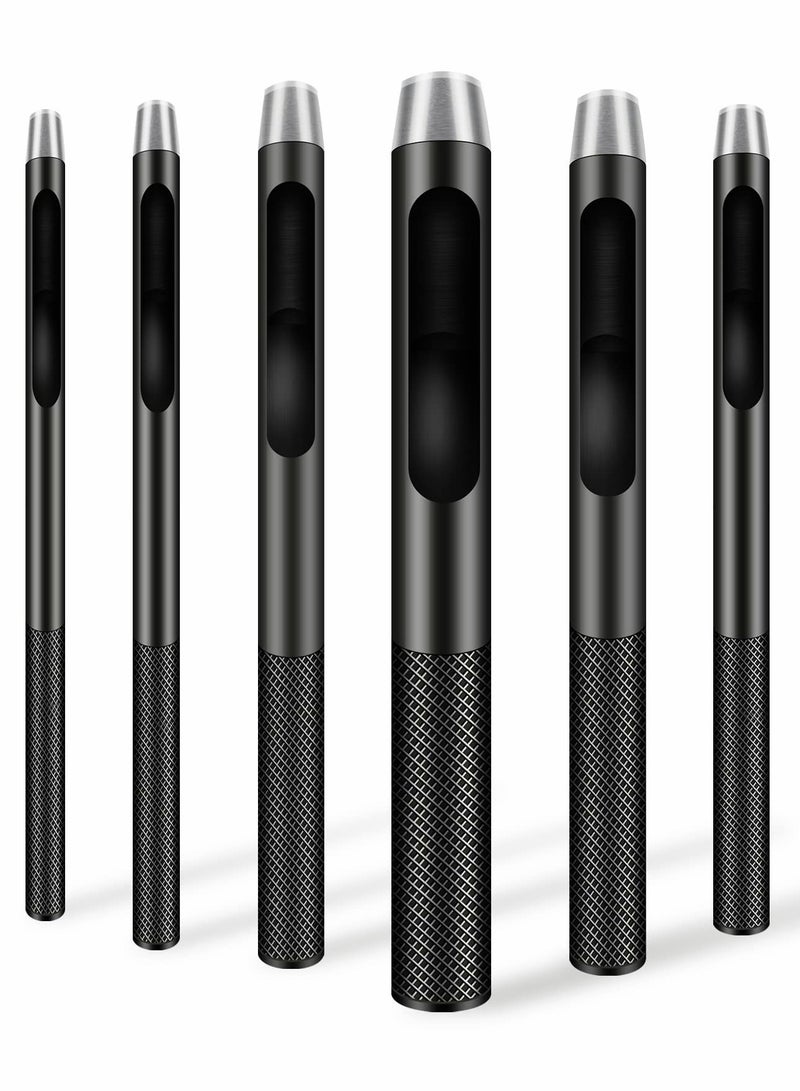 Excefore Leather Hole Punch, 6 Pcs Round Hollow Punch Set, Industrial Grade Black Punch  - Image 1