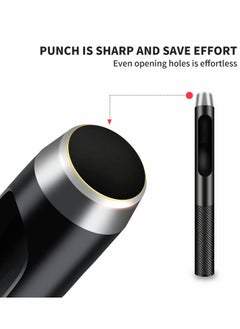 Excefore Leather Hole Punch, 6 Pcs Round Hollow Punch Set, Industrial Grade Black Punch  - Image 5