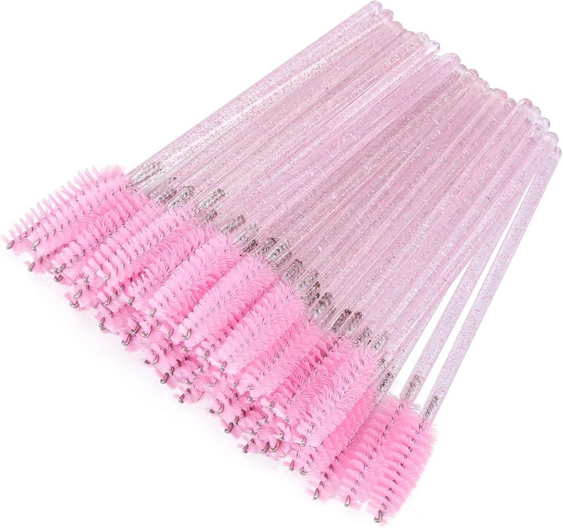 Tbestmax 300 Disposable Mascara Wands Spoolies Eye Lash Brush for Eyebrow/Eyelash Extension Pink - Image 1