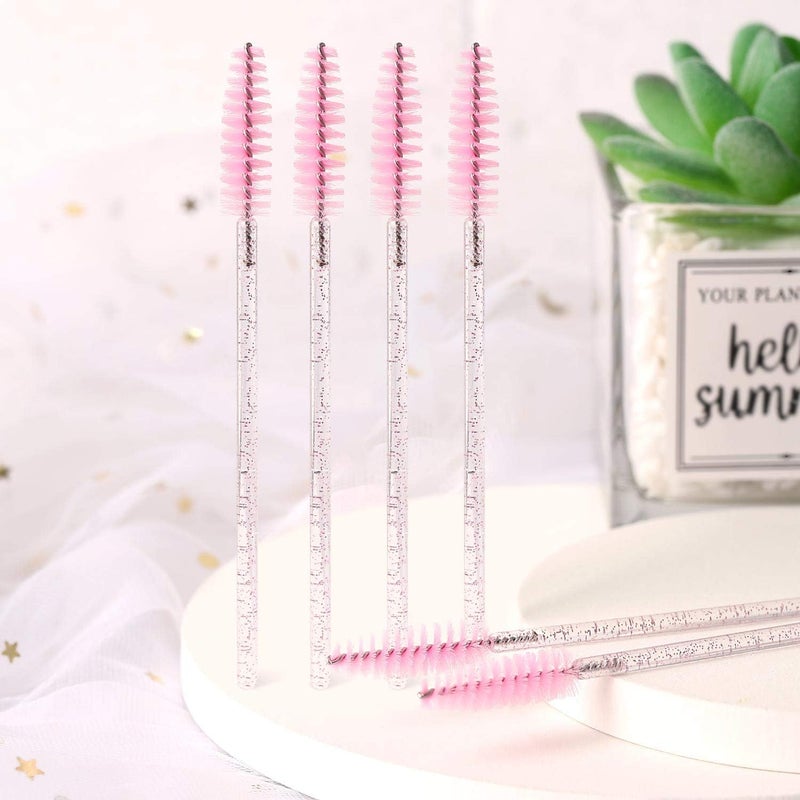 Tbestmax 300 Disposable Mascara Wands Spoolies Eye Lash Brush for Eyebrow/Eyelash Extension Pink - Image 5