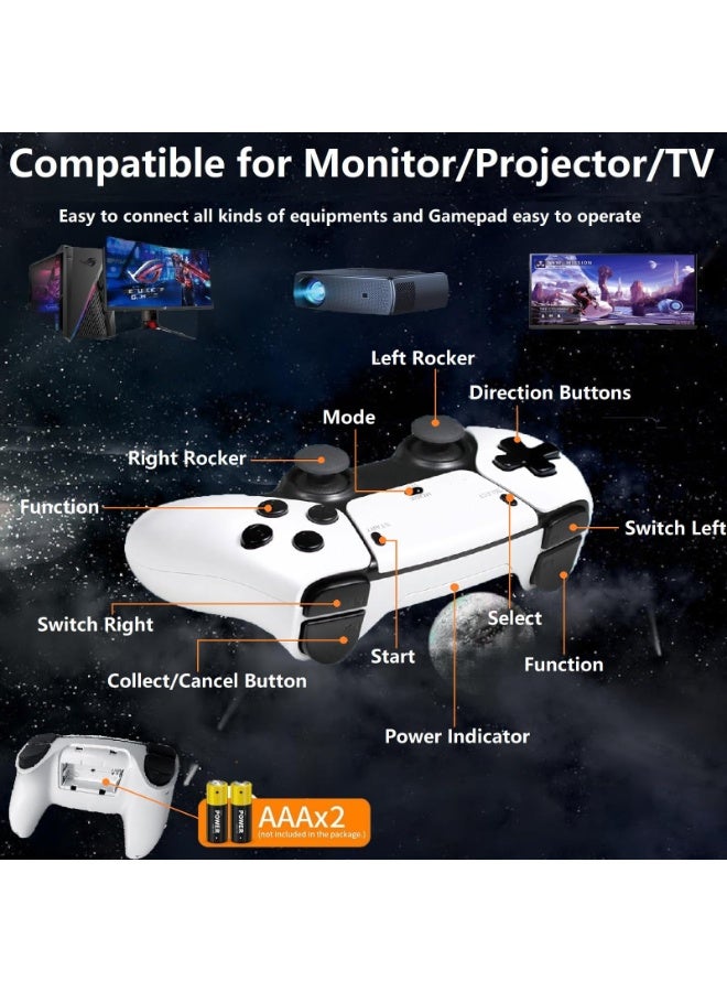 M15 20000+ Games Wireless Retro Game Stick, Vintage Game Stick HD Output System Built-in 23 Emulators Plug and Play Video Game Consoles with 2.4G Wireless Controllers,64GB TF Card for All Ages - Image 4
