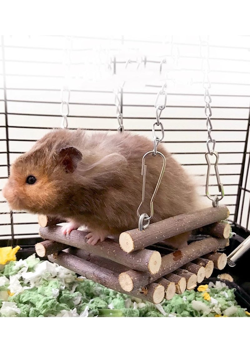 Hamster Toy Swing Small Pet Wooden Syrian Hamster Mesocricetus Auratus Landscaping Device Cage Decor - Image 2