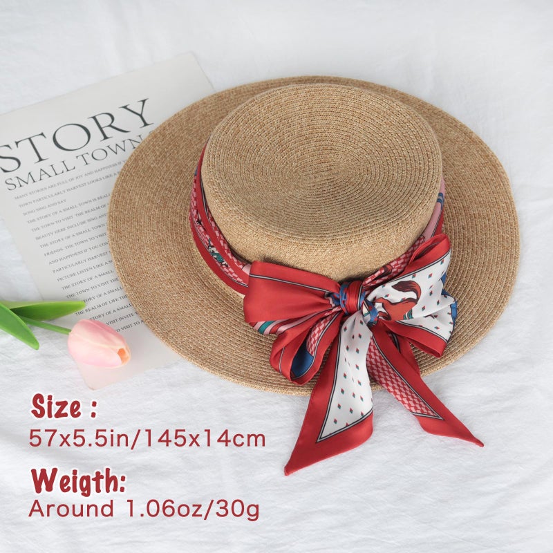 Aurolran 59" Mulberry Silk Like Head Scarf Women's Fashion Square Neck Satin Scarfs for Bag Hair Scarves Gift 59" * 5.9â€ - Image 2