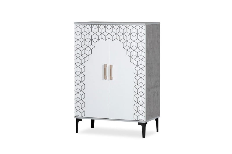 بيتي جزامة احذية بابين 5 دور خشب ماليزي لون رصاصي مقاس ( 114*35*80 ) سم - Image 3