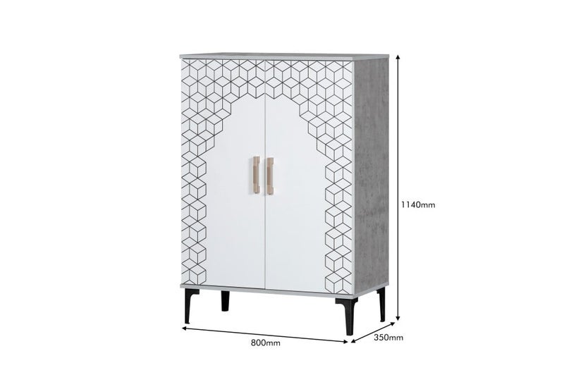 بيتي جزامة احذية بابين 5 دور خشب ماليزي لون رصاصي مقاس ( 114*35*80 ) سم - Image 5