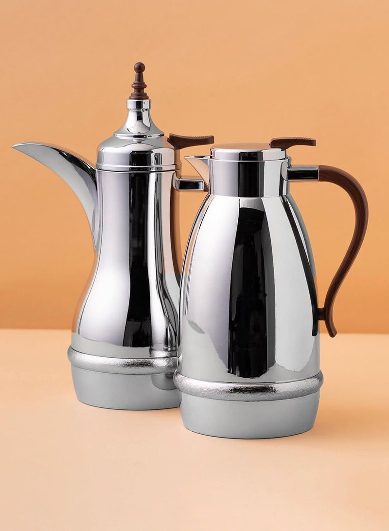 السيف  طقم ترامس زهوة من السيف للشاي والقهوة بتصميم أنيق وجديد 1 لتر / 0.7 لتر