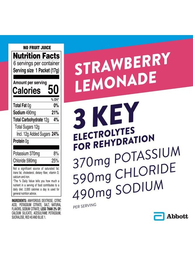 Pedialyte عبوات مسحوق الإلكتروليت، ليمون الفراولة، مشروب الترطيب، 18 عبوة مسحوق بحجم حصة واحدة - Image 4