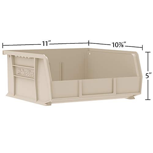 Akro-Mils 30235 AkroBins Plastic Storage Bins, Space-Saving Stackable Bins for Garage, Pantry, Craft Organization, 11" x 11" x 5", Clear, 6-Pack - Image 2