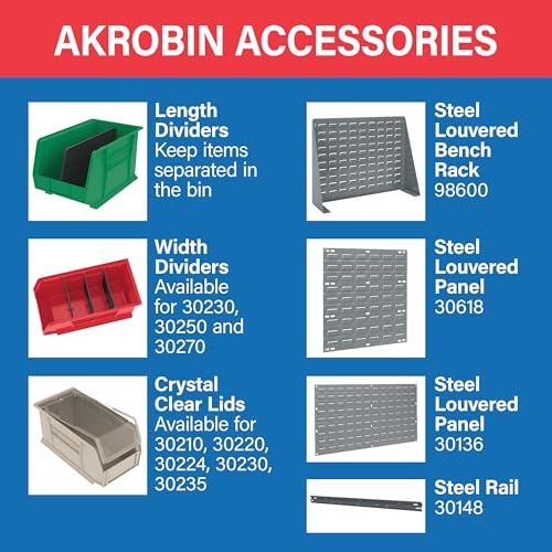Akro-Mils 30235 AkroBins Plastic Storage Bins, Space-Saving Stackable Bins for Garage, Pantry, Craft Organization, 11" x 11" x 5", Clear, 6-Pack - Image 5