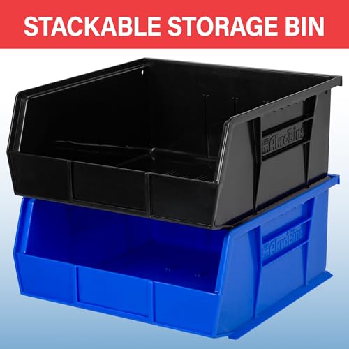 Akro-Mils 30235 AkroBins Plastic Storage Bins, Space-Saving Stackable Bins for Garage, Pantry, Craft Organization, 11" x 11" x 5", Clear, 6-Pack - Image 4