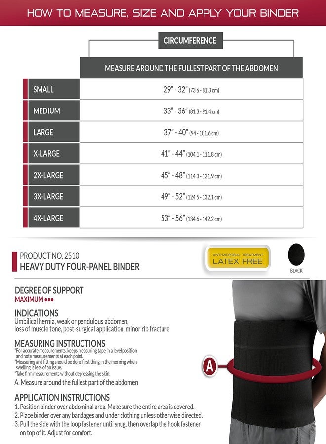 OTC Abdominal Binder, Four-Panel Body, Heavy Duty 12-Inch, Select Series - Image 2