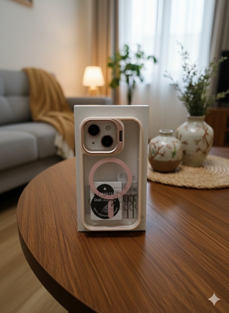 Grace Luxury Slim Magnetic Matte Case for iPhone 16 Pro  – Pink Frost – Shockproof Protective Cover with MagSafe Support - Image 1