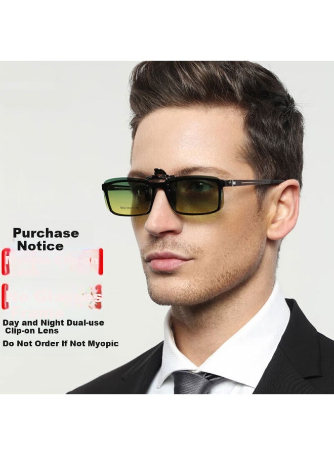 Lovedru Ralph Drew Day And Night Dual-use Sungl With Myopia Clip, Anti-glare Dimming High Beam Night Vision Mirror, Uv Protection Polarized Clip - Image 2