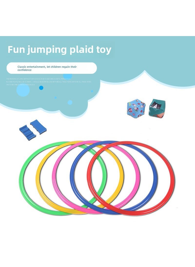 Kids Hopscotch Jump Play Ring Set Small storage bag 