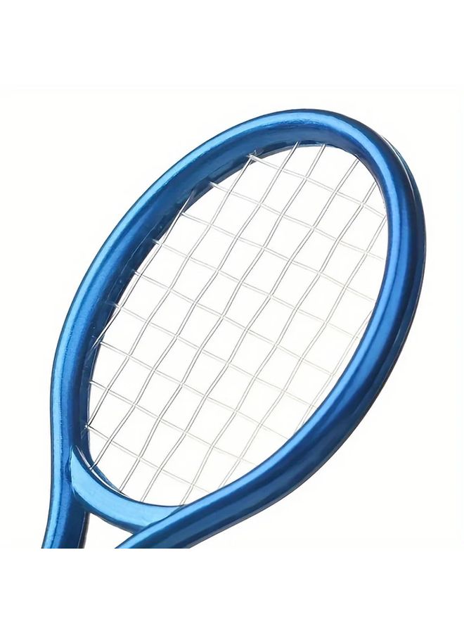 Golden Mini Tennis Racket Set 2pcs For Dolls With Keychain Realistic Sports Toy Decor - Image 3