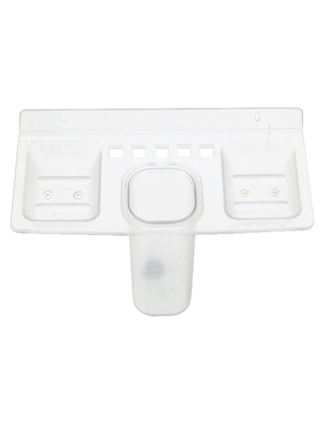 SELLZY 4in1 Plastic Unbreakable Soap Dish with Toothbrush & Toothpaste Holder | Tumbler Soap Stand for Bathroom & Home | Durable, Lightweight Acrylic Bathroom Accessories (Pack of 1) - Image 2