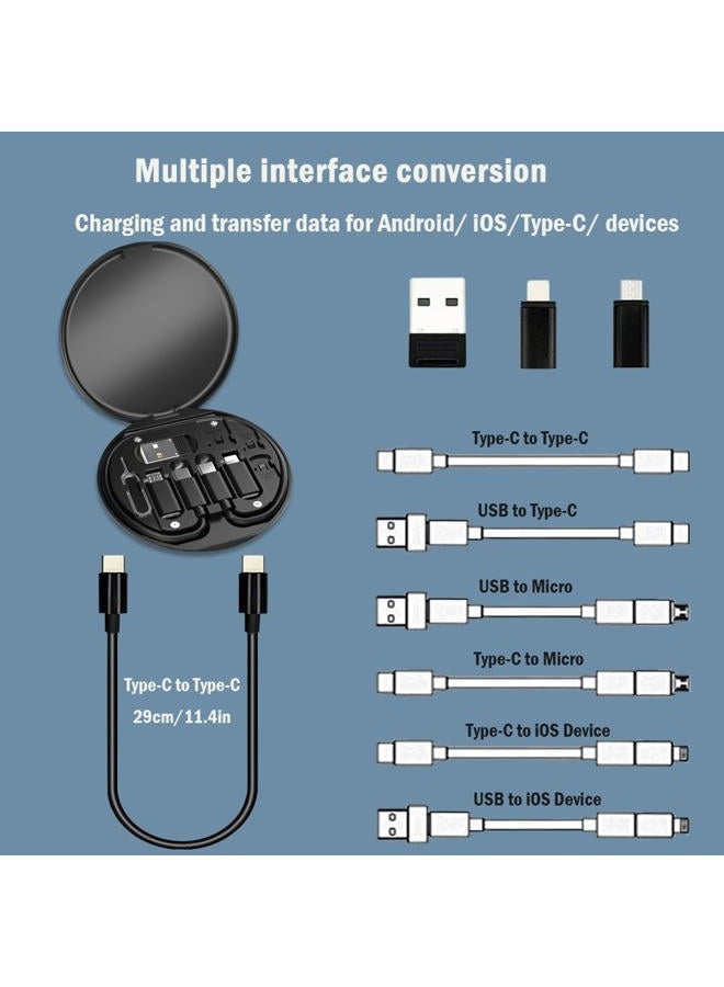 Yesimla USB C Adapter OTG Cable Kit, Multi Charging Cable Case Convertor USB C to iOS Device/Type C/Micro/USB A Adapter, Data Transfer Contains Card Slot for Traveling, Use as Phone Holder (Black) - Image 4