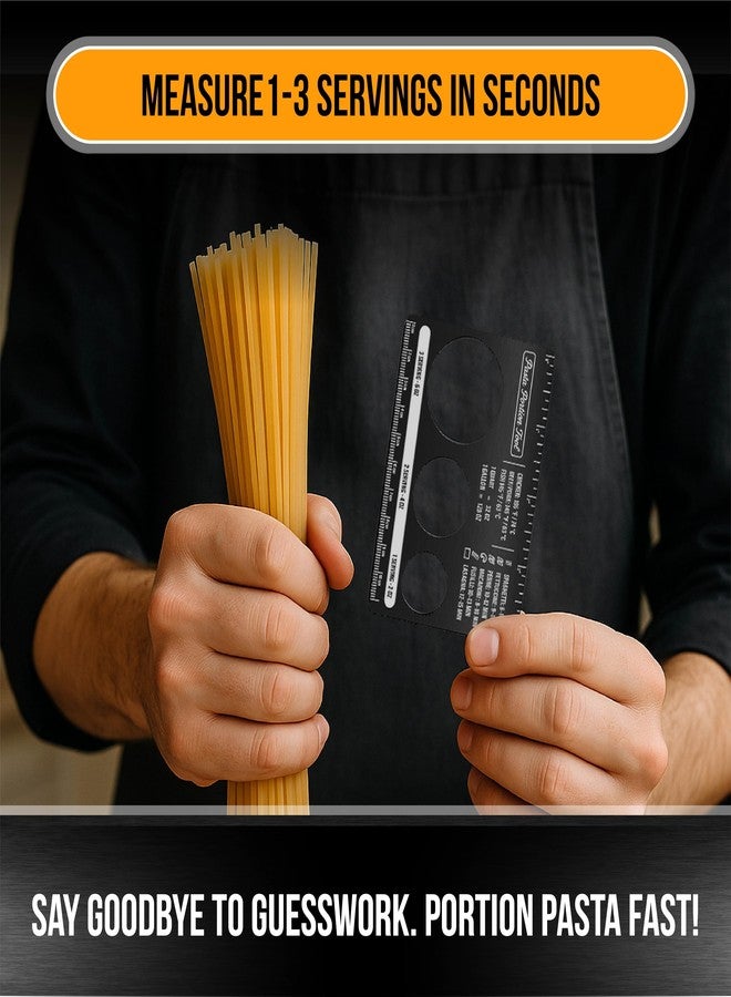Sunsella Pasta Measurer Tool - Stainless Steel Kitchen Gadget for Portion Control, Spaghetti Measurer with Ruler, Calorie Guide & Kitchen Conversion Chart - Pocket Cooking Tools & Must Haves - Image 4