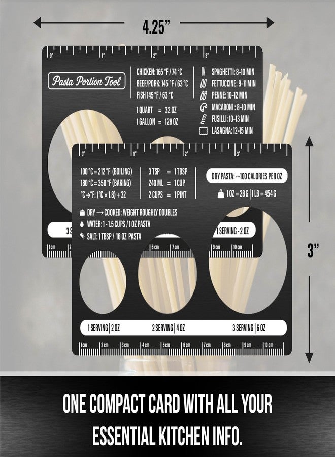 Sunsella Pasta Measurer Tool - Stainless Steel Kitchen Gadget for Portion Control, Spaghetti Measurer with Ruler, Calorie Guide & Kitchen Conversion Chart - Pocket Cooking Tools & Must Haves - Image 5