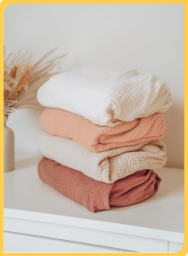 She&Little Baby Bassinet Sheets, 100% Soft & Breathable Cotton, Fits Rectangle, Round, Oval, Hourglass Mattresses, Deep Pocket Design, Easy to Wash & Durable, Perfect for Newborns, Suitable for Summer & Winter （Peach) - Image 5