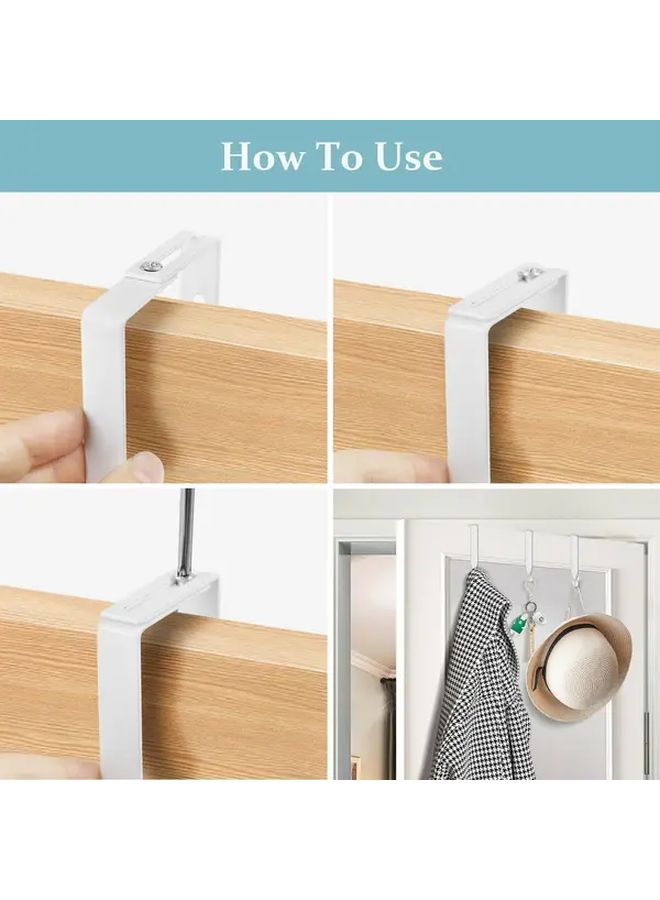 Black Heavy Duty Over Door Hooks Adjustable For Towels Coats Closet - Image 2