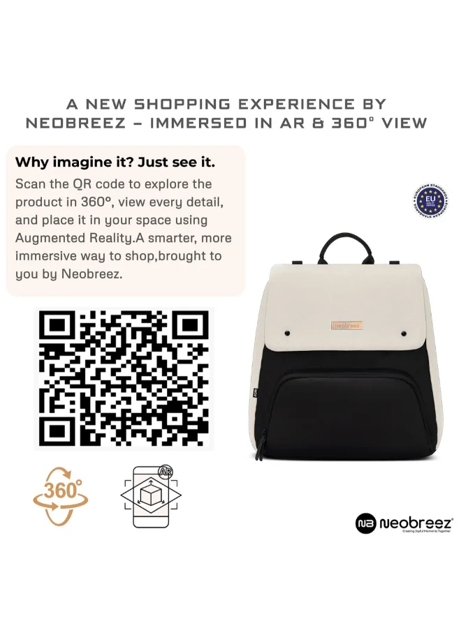 neobreez ZORI Multifunction Baby Diaper Bag Backpack Nappy Changing Travel Bag, Diaper Tote Bag, Water-Resistant Large Capacity 7-Pcs Set W/Changing Mat, Trolley Sleeve, Insulated Pockets, Diaper Bag For Mom&Dad